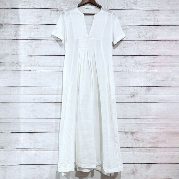 Ghosttropic White Short Sleeve Tunic Dress Size Medium Vacation Beach Cruise - Picture 9 of 11